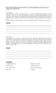 English Worksheet: advice- guia