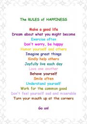The rules of happiness