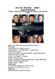 English Worksheet: STAR TREK - trailer activity