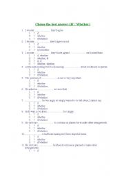 English worksheet: If x Wether