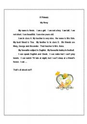 English worksheet: My Story
