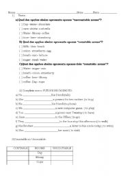 English worksheet: Regular and Irregular verbs