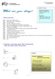 English Worksheet: What are you doing?