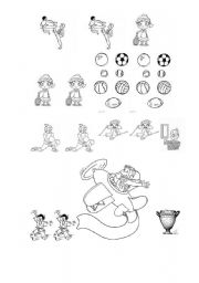 English worksheet: colour these sports
