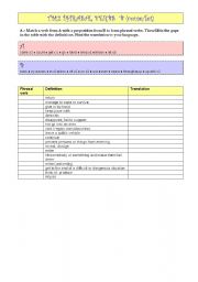 English worksheet: Phrasal verbs 2 bat part 2