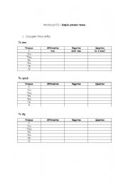 English Worksheet: Simple present tense