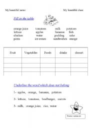 English worksheet: Fill in the table. 