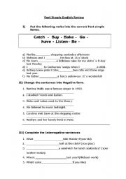 English Worksheet: Past Simple Review