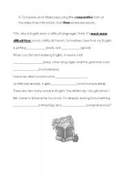 English Worksheet: comparative and superlative adjectives