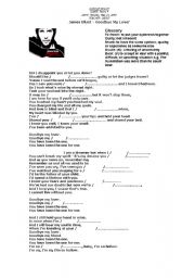 English Worksheet: Song: Goodbye my lover