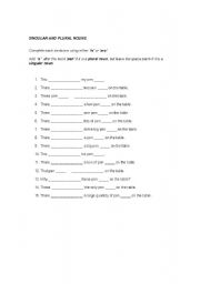 English worksheet: Singular and Plural nouns