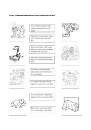 English Worksheet: Animals and characteristics