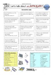 English Worksheet: Let�s talk about the INTERNET