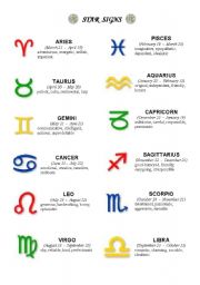 English Worksheet: Star Sign