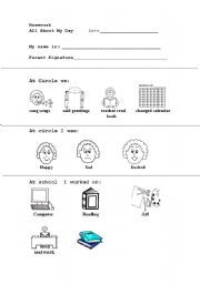 English worksheet: Daily Homework