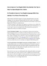 English worksheet: How to improve your English..