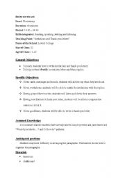 English Worksheet: ivitation and thank-you letters