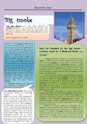 English Worksheet: London: Big Smoke (keys)
