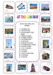 English Worksheet: AT THE FUN FAIR