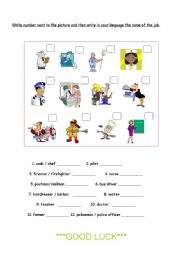 English worksheet: JOBS