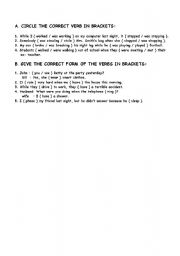 English worksheet: practice on some tenses