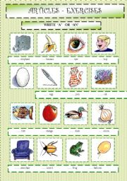 English Worksheet: Articles 2/2