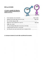 English worksheet: Women and men