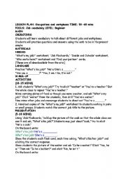 English worksheet: Lesson plan occupations...