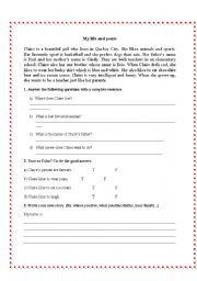 English Worksheet: My life and yours!