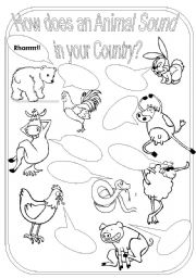English Worksheet: How Animals Sound in your Country