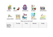 English Worksheet: Where were you?