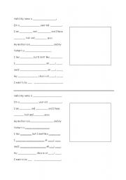 English Worksheet: Identity Card