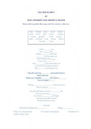 English Worksheet: FALLING SLOWLY BY GLEN HANSARD AND MARKETA IGLOV
