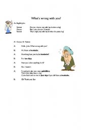 English Worksheet: going to the doctors