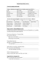 English Worksheet: simple present tense