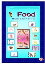 English worksheet: Food