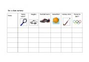 English Worksheet: Class Survey