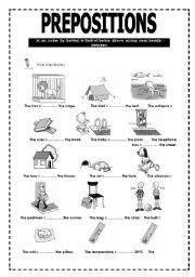 English Worksheet: Prepositions of Place