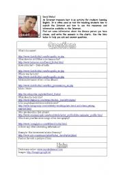 English worksheet: Describing people Webquest-David Bisbal