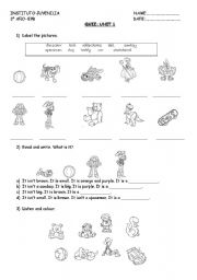 English worksheet: Quiz Toys