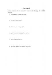 English Worksheet: Past Simple