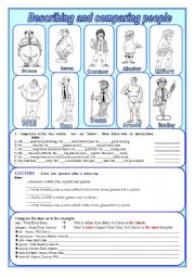 English Worksheet: Describing and comparing people