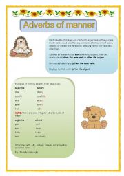 English Worksheet: Adverbs of manner  (4 pages)