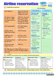 English Worksheet: Airline reservation