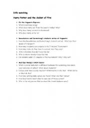 English worksheet: Harry Potter and the Goblet of Fire