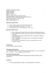 English Worksheet: reading lesson plan related with adj .