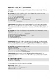 English Worksheet: Countable and Uncountable 