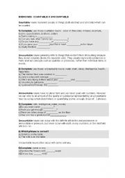 English worksheet: Countable and Uncountable 