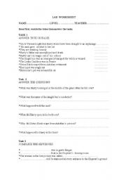 English Worksheet: harry p..