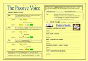 English Worksheet: The passive voice (theory + exercises)